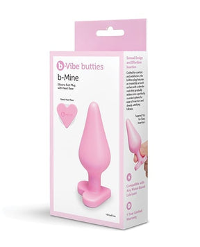B-Vibe - B-Mine Butties Heart-Base Silicone Anal Plug (Pink) BV1027 CherryAffairs