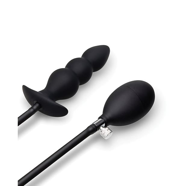B-Vibe - Beaded Inflatable Anal Plug with HandPump (Black) BV1023 CherryAffairs