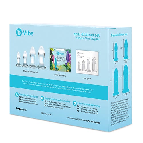 B-Vibe - Glass Anal Dilator Set 4 Pieces (Clear) BV1017 CherryAffairs