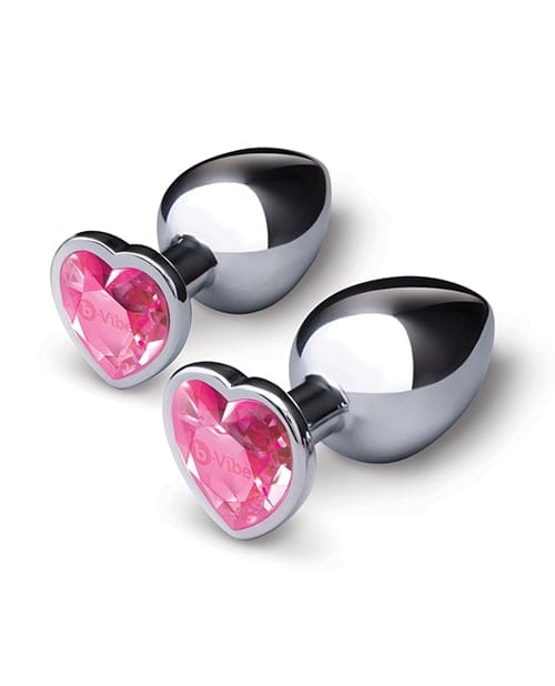 B-Vibe - Jewel Heart Metal Anal Plug Training Set (Silver) BV1025 CherryAffairs
