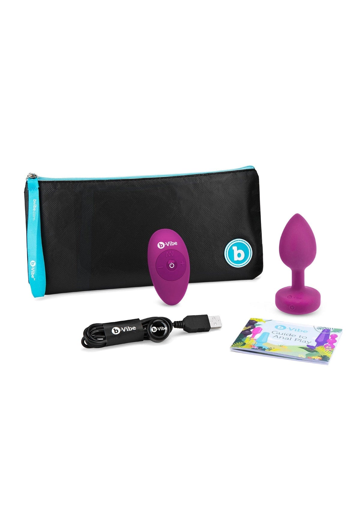 B-Vibe - Rechargeable Vibrating Jewel Anal Plug S/M (Pink) BV1026 CherryAffairs