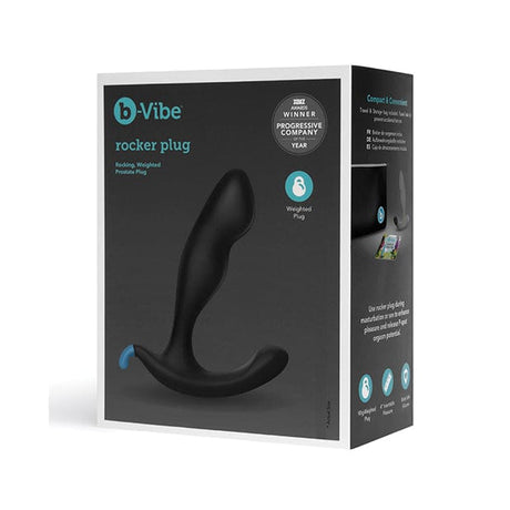 B Vibe - Rocker Plug Weighted Anal Plug (Black) BV1021 CherryAffairs