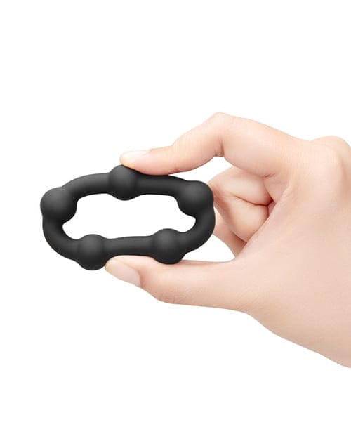 B-Vibe - Snug Silicone Cock Ring Collection (Black) CherryAffairs