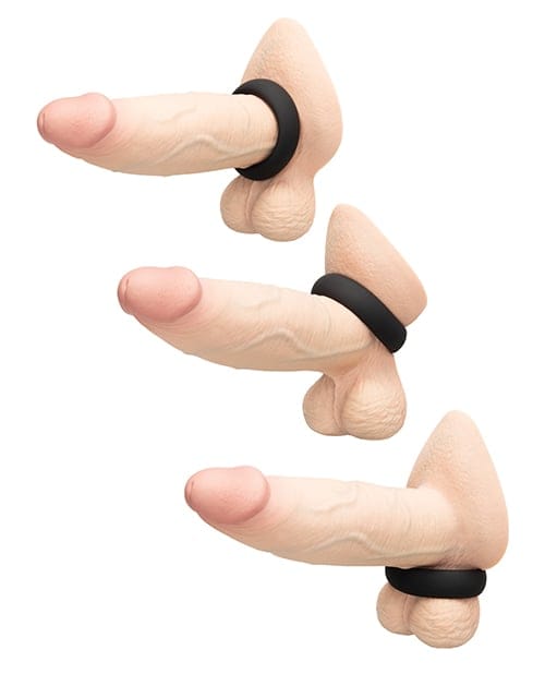 B-Vibe - Snug Silicone Cock Ring Collection (Black) CherryAffairs