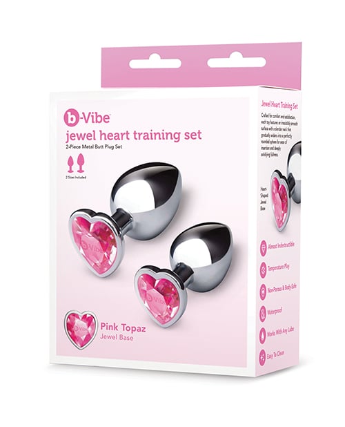 B-Vibe - Jewel Heart Metal Anal Plug Training Set (Silver) – product image