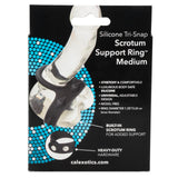 CalExotics - Silicone Tri-Snap Scrotum Support Cock Ring (Black) – product view 4