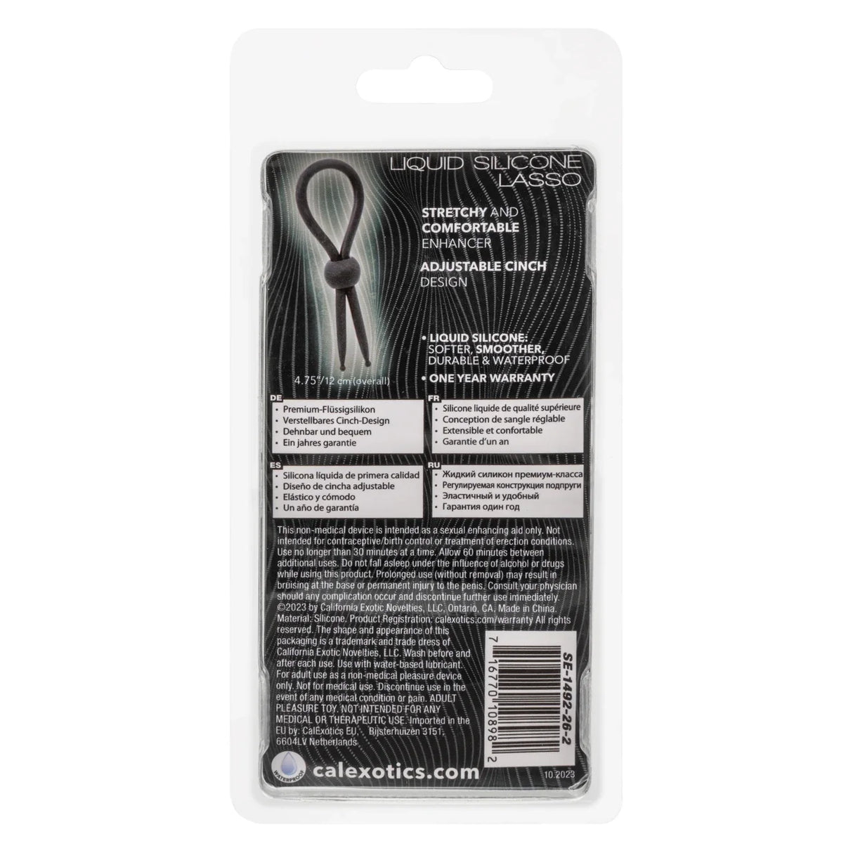 CalExotics - Alpha Liquid Silicone Adjustable Lasso Cock Ring (Black) – product view 4