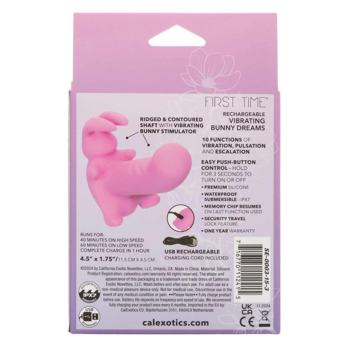 CalExotics - First Time Rechargeable Vibrating Bunny Dreams (Pink) – product view 5