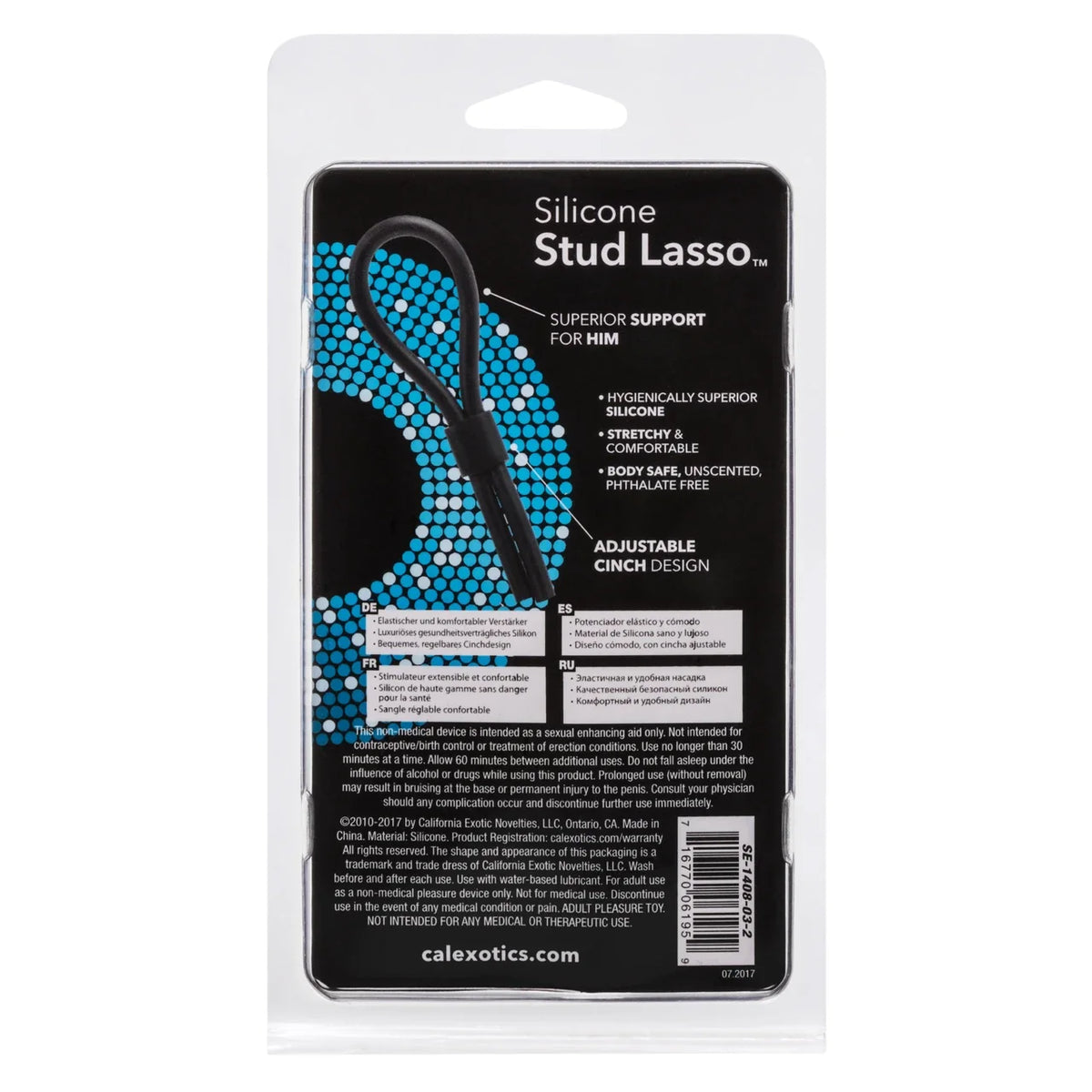 CalExotics - Silicone Stud Adjustable Lasso Cock Ring (Black) – product view 4