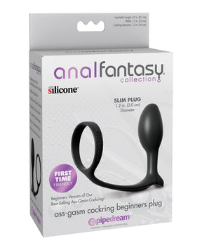 Pipedream - Anal Fantasy Ass-Gasm Beginners Silicone Cock Ring & Anal Plug (Black) – product image