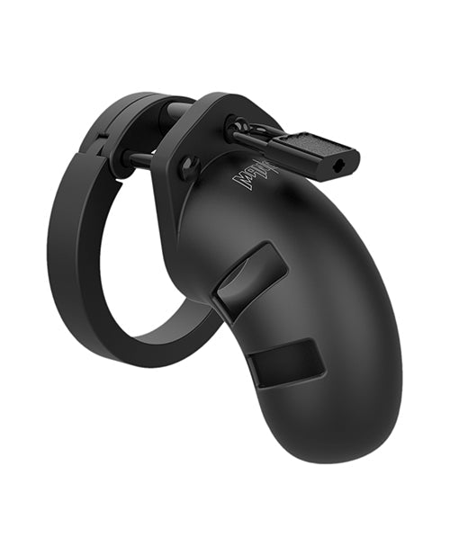 Shots - ManCage Model 21 Silicone Chastity Cage (Black) – product view 6