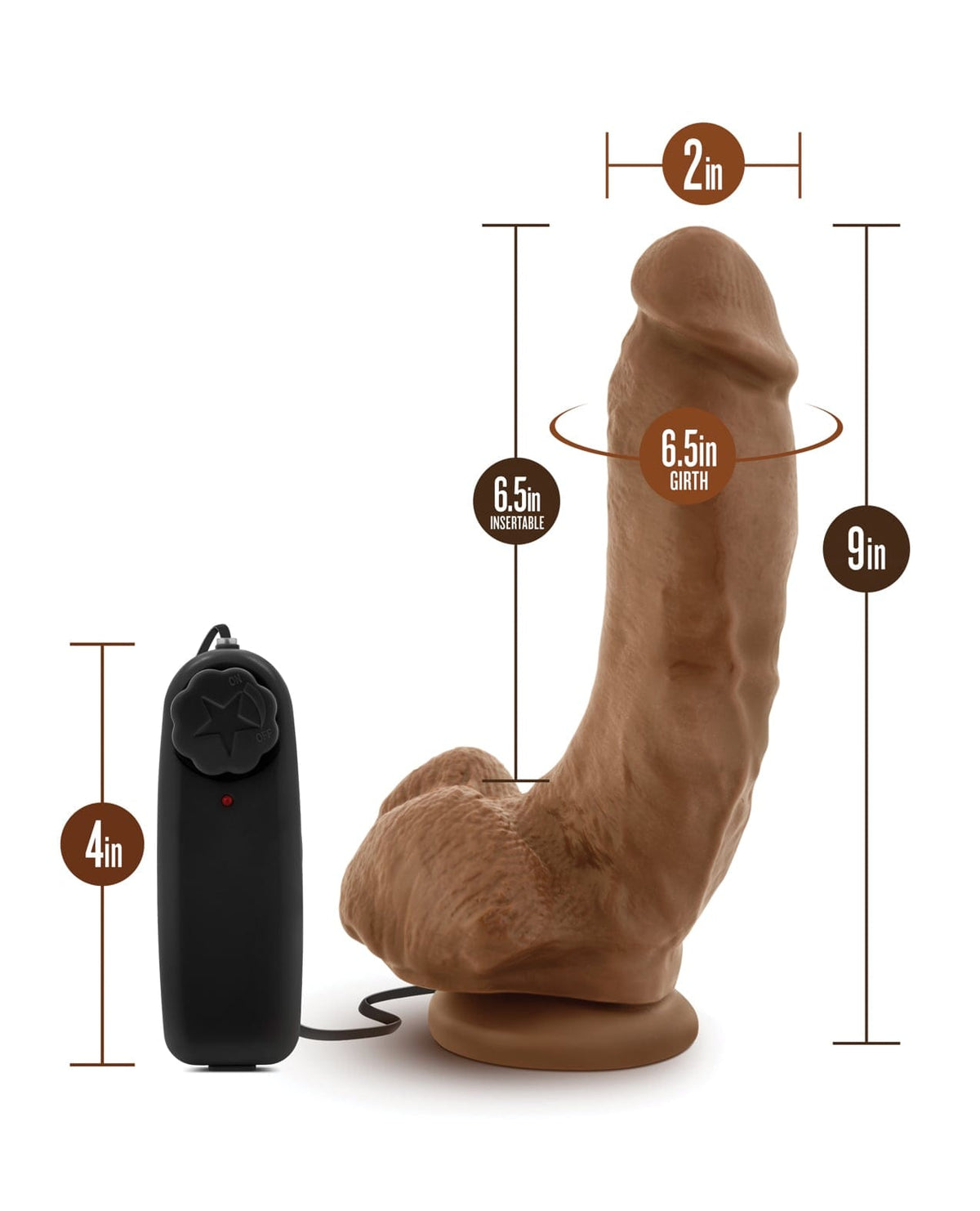 Blush Novelties - Coverboy The Boxer Vibrating Suction Dildo (Brown) BN1184 CherryAffairs