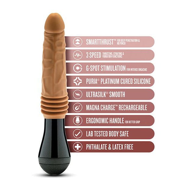 Blush Novelties - Dr Skin Silicone Dr Arthur Thrusting Gyrating Vibrating Dildo (Brown) BN1155 CherryAffairs