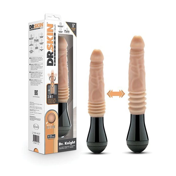 Blush Novelties - DrSkin Silicone Dr Knight Thrusting Gyrating Vibrating Dildo (Beige) BN1156 CherryAffairs