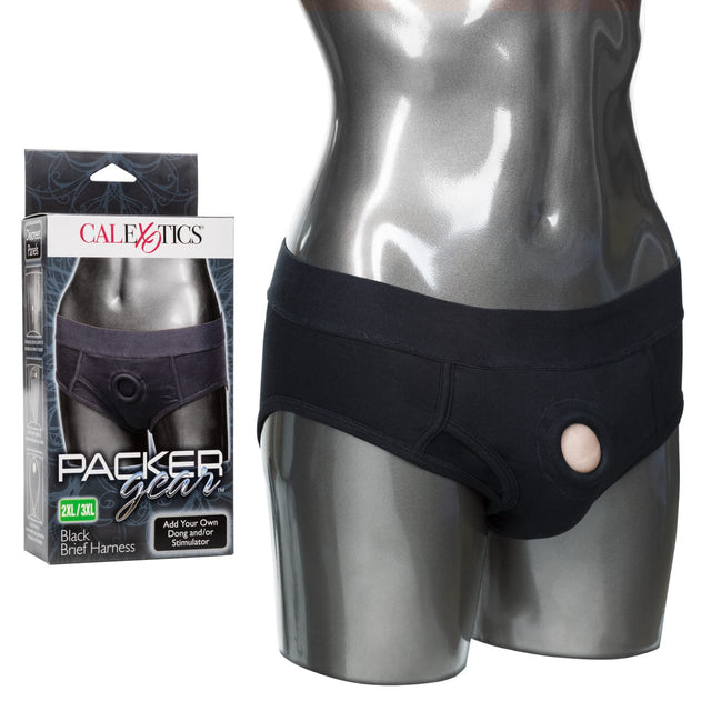 CalExotics - Packer Gear Brief Strap-On Harness 2XL/3XL (Black) CE2163 CherryAffairs
