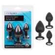 CalExotics - Silicone Gem Graduated Anal Plug Kit (Black) CE2198 CherryAffairs