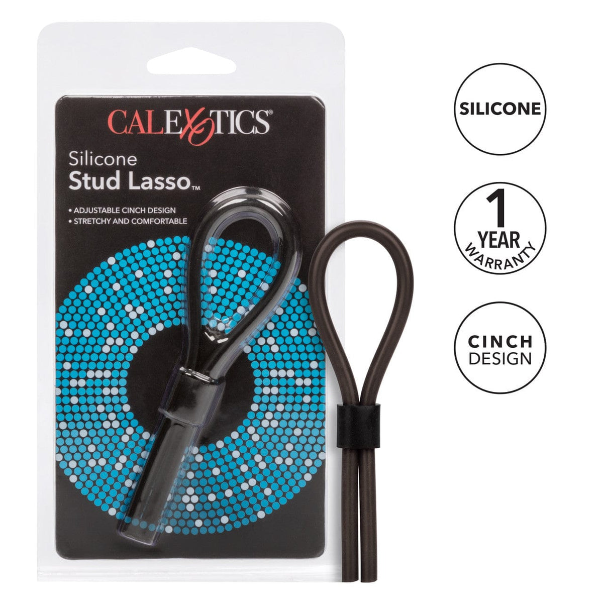CalExotics - Silicone Stud Adjustable Lasso Cock Ring (Black) CE2200 CherryAffairs