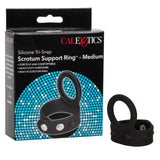 CalExotics - Silicone Tri-Snap Scrotum Support Cock Ring (Black) CE2179 CherryAffairs