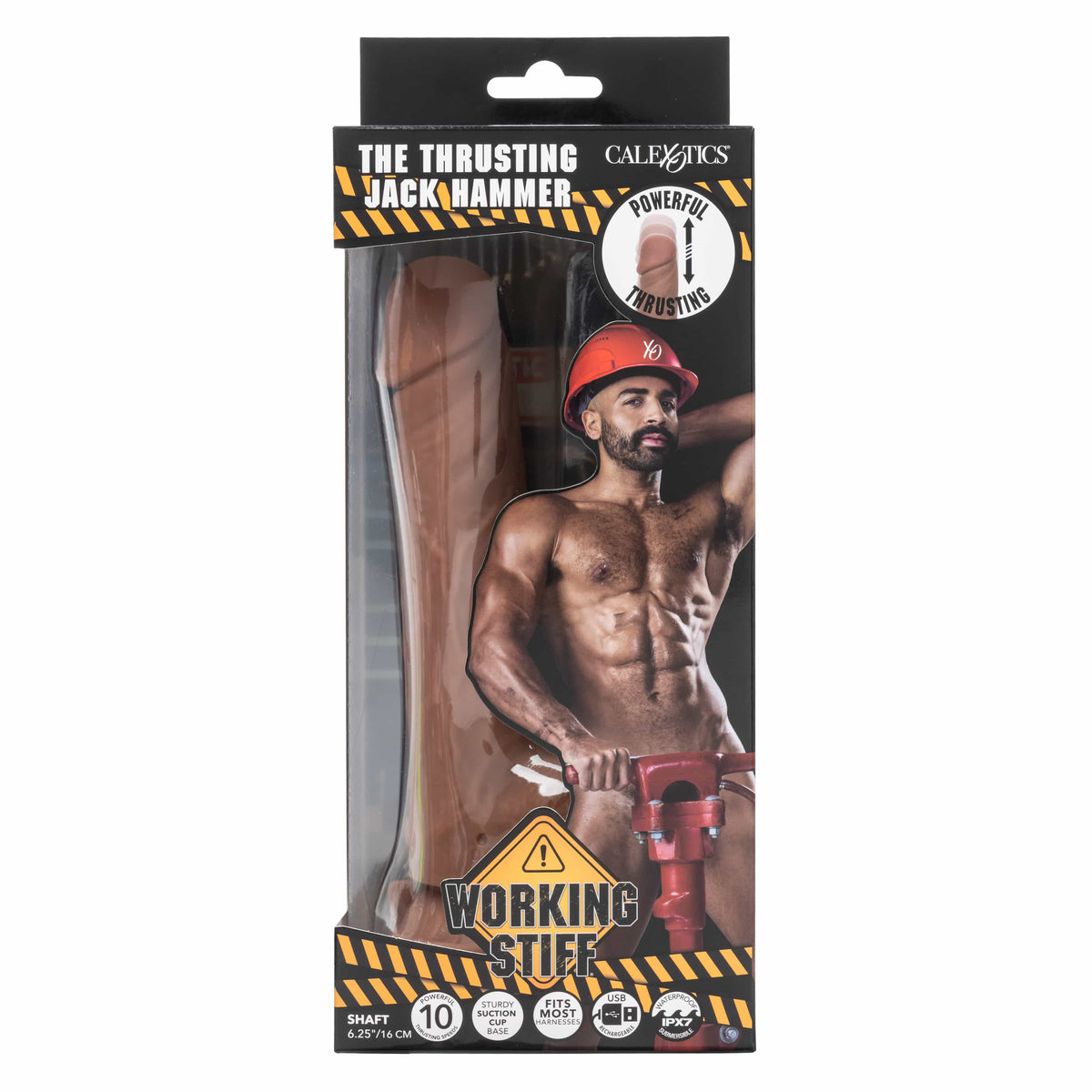 CalExotics - Working Stiff Thrusting Jack Hammer Suction Dildo (Brown) CE2248 CherryAffairs