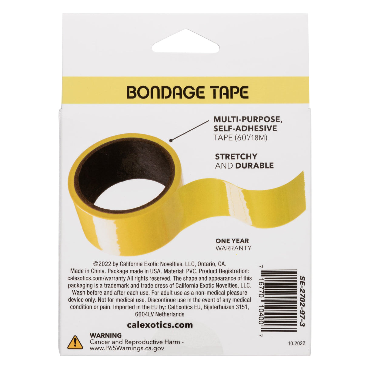 California Exotics - Boundless Bondage Tape (Yellow) CE2004 CherryAffairs