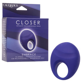 California Exotics - Embrace Closer Intimate Rechargeable Cock Ring (Blue) CE2139 CherryAffairs