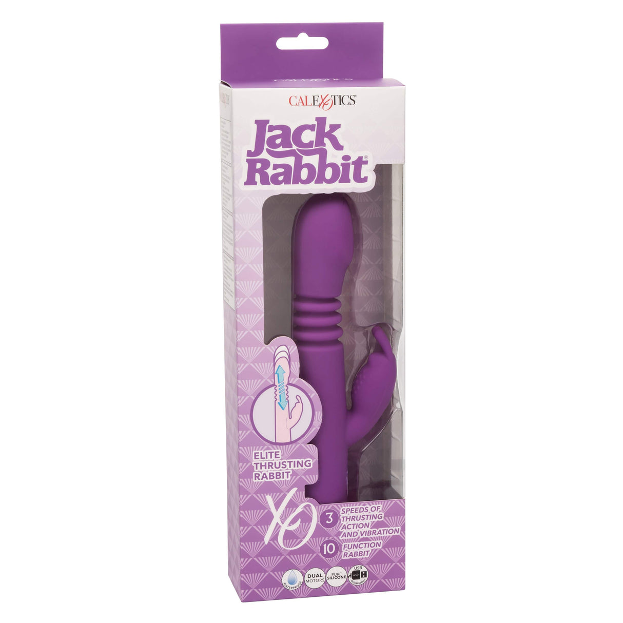 California Exotics - Jack Rabbit Elite Thrusting Rabbit Vibrator (Purple) CE2031 CherryAffairs