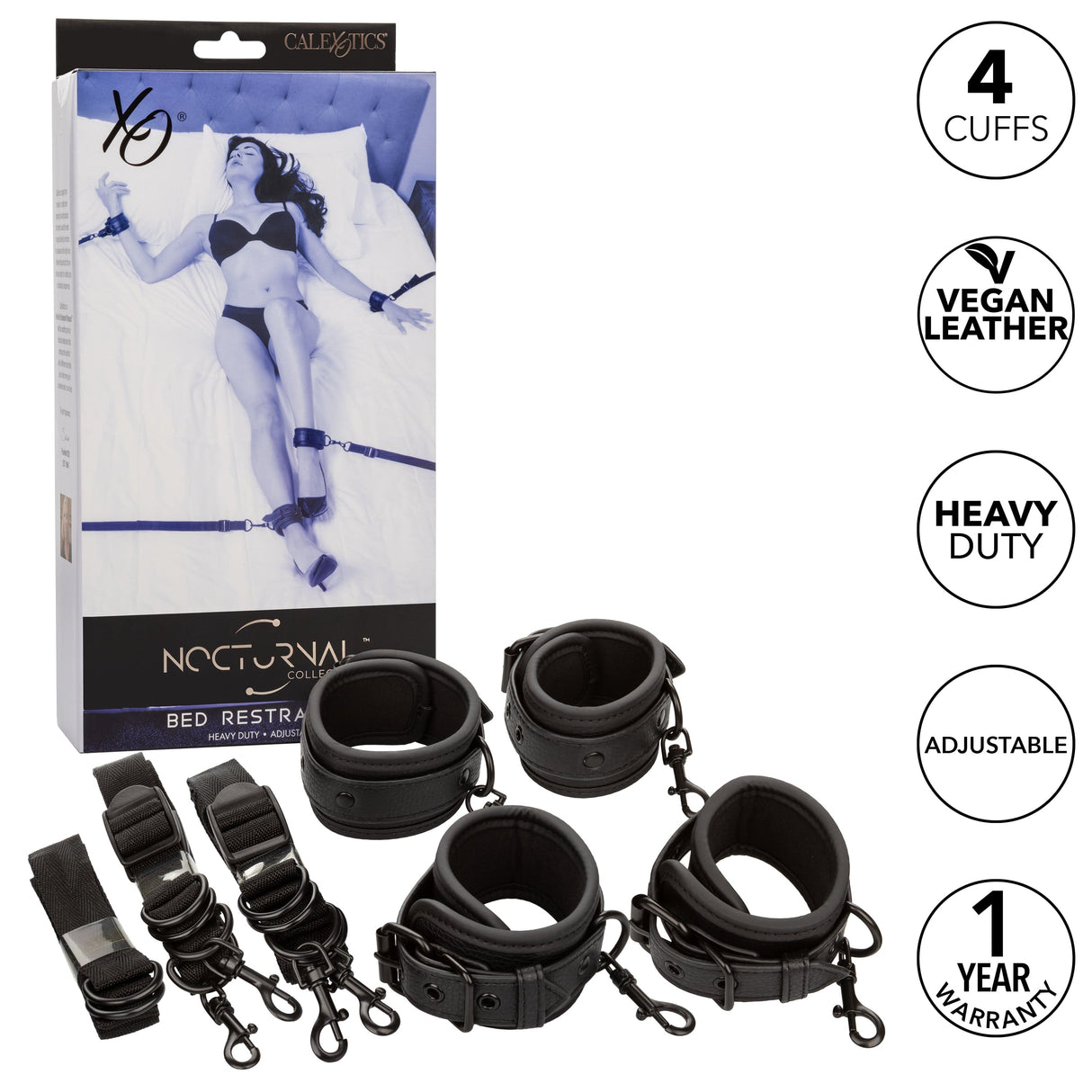 California Exotics - Nocturnal Collection Bed Restraints (Black) CE2071 CherryAffairs