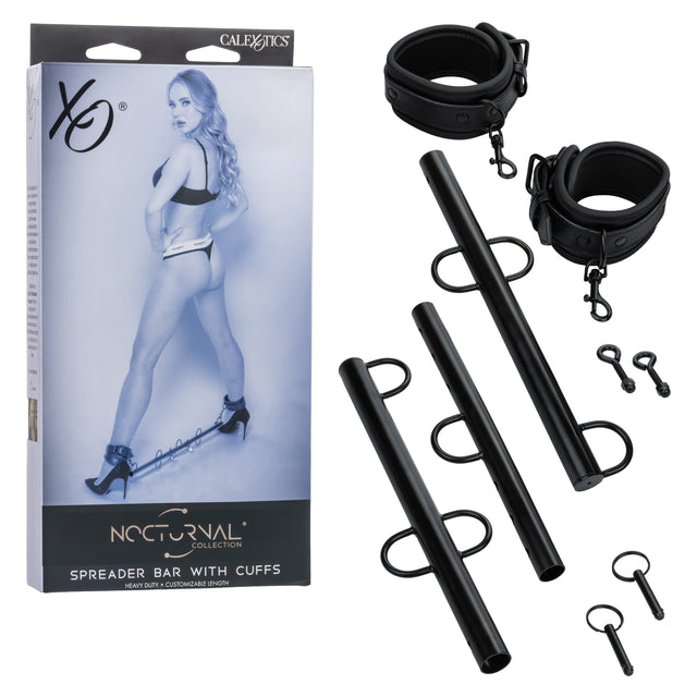 California Exotics - Nocturnal Collection Spreader Bar with Cuffs (Black) CE2119 CherryAffairs