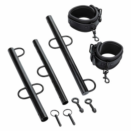 California Exotics - Nocturnal Collection Spreader Bar with Cuffs (Black) CE2119 CherryAffairs