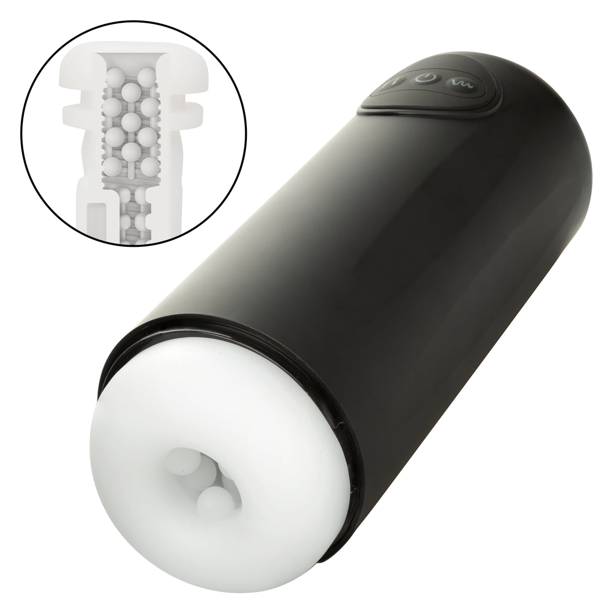 California Exotics - Optimum Power Vibrating and Thrusting Stroker Masturbator (Black) CE2022 CherryAffairs