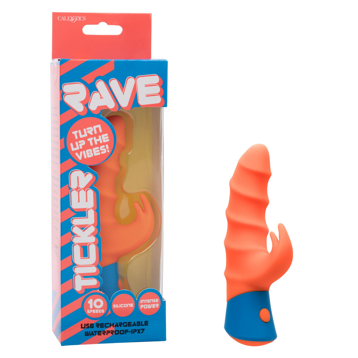 California Exotics - Rave Tickler Rabbit Vibrator (Orange) CE2111 CherryAffairs