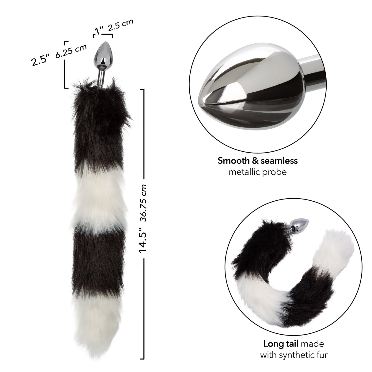 California Exotics - Running Wild Fur Tail Metal Anal Plug CherryAffairs