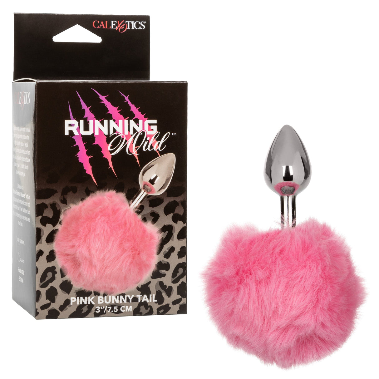 California Exotics - Running Wild White Bunny Tail Metal Anal Plug CherryAffairs