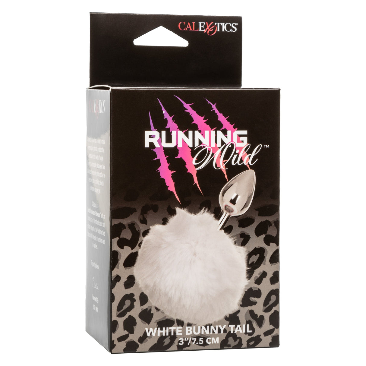 California Exotics - Running Wild White Bunny Tail Metal Anal Plug CherryAffairs