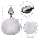 California Exotics - Running Wild White Bunny Tail Metal Anal Plug CherryAffairs