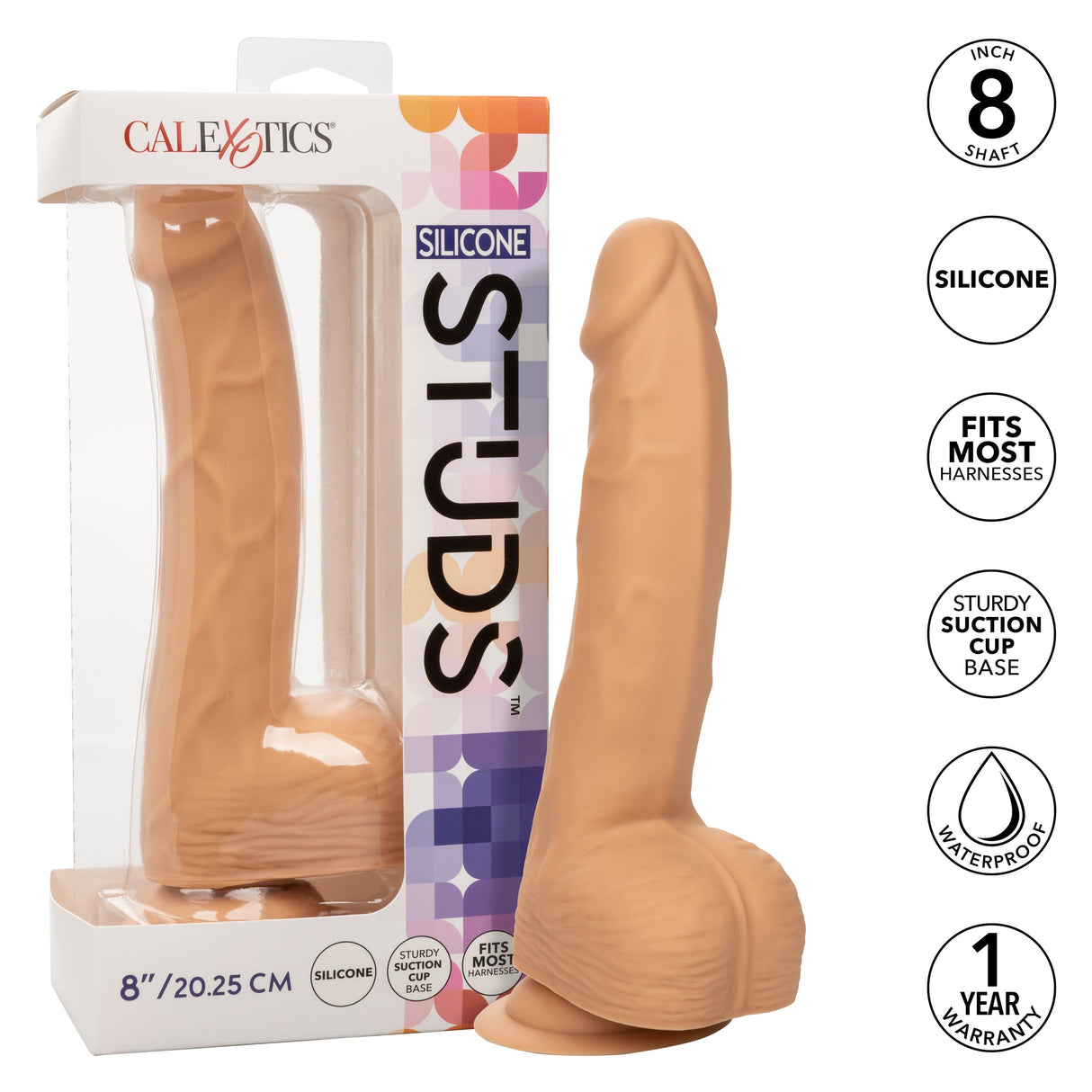 California Exotics - Silicone Studs Realistic Dildo with Balls CherryAffairs