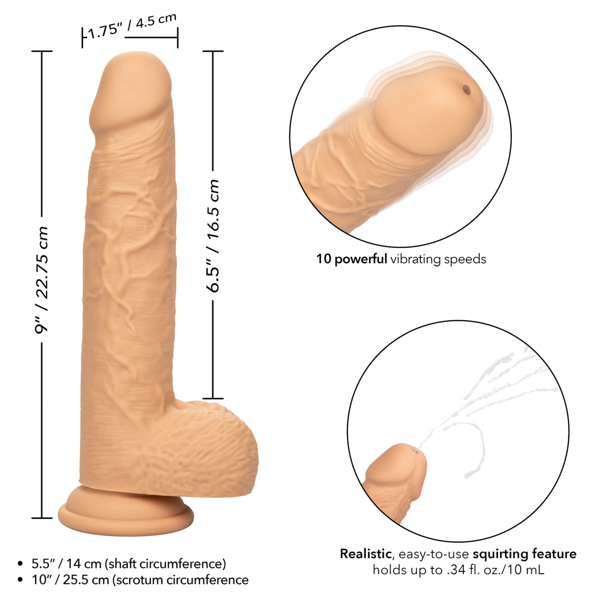 California Exotics - Squirting Fuck Stick Silicone Realistic Dildo Vibrator CherryAffairs