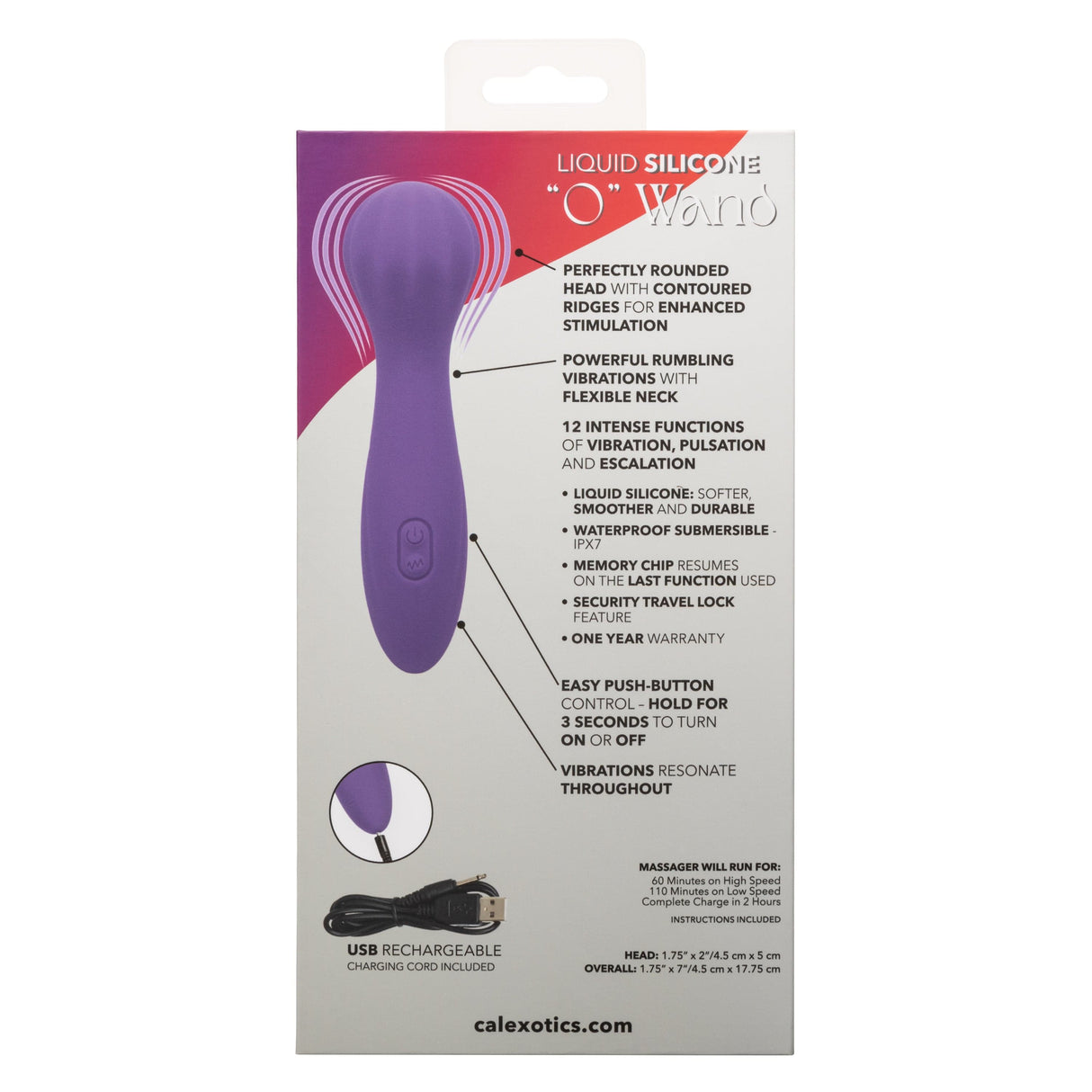 California Exotics - Stella Liquid Silicone O Wand Massager (Purple) CE2019 CherryAffairs