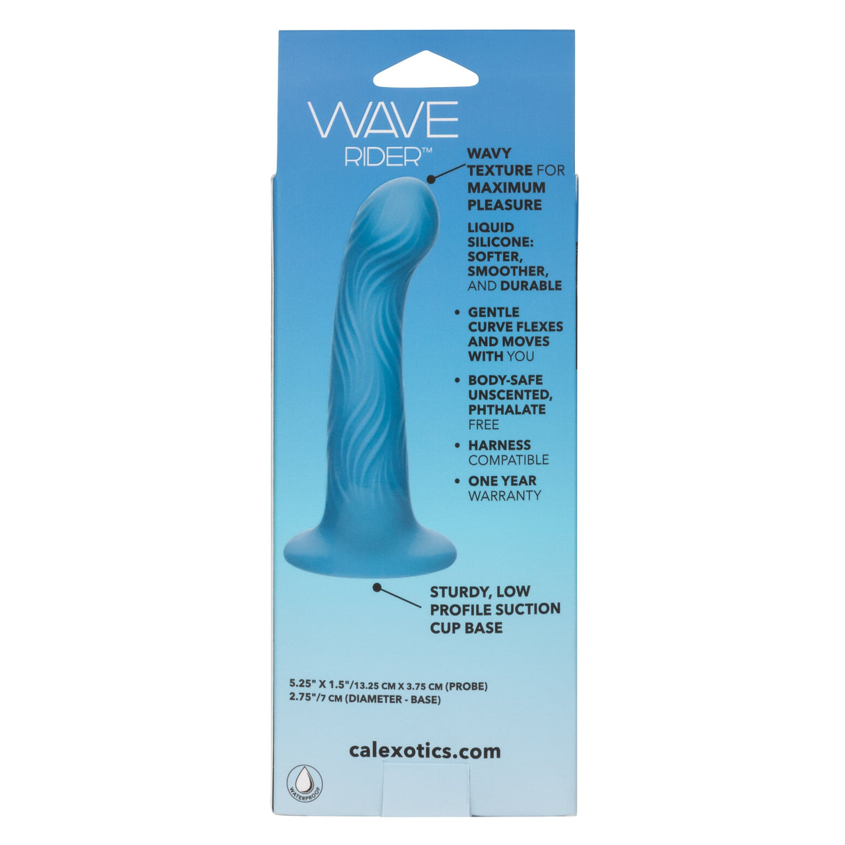 California Exotics - Wave Rider Ripple Strap On Dildo (Blue) CE2100 CherryAffairs