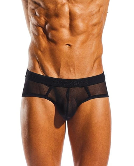 Cocksox - Mesh Contour Pouch Men's Sports Brief Underwear (Black) CherryAffairs
