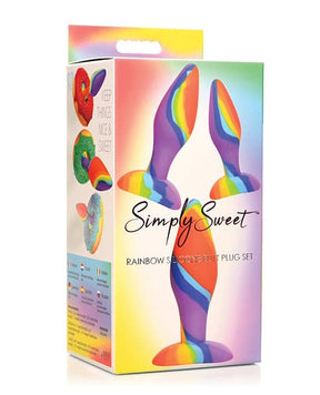 Curve Novelties - Simply Sweet Rainbow Silicone Anal Plug Set CN1014 CherryAffairs