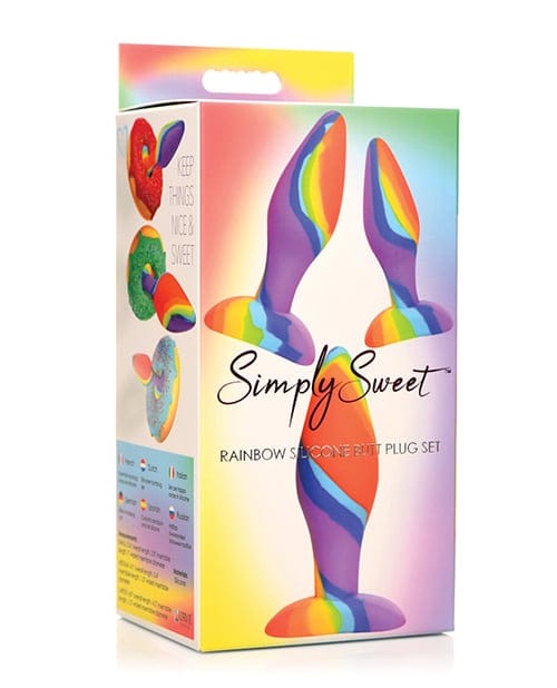 Curve Novelties - Simply Sweet Rainbow Silicone Anal Plug Set CN1014 CherryAffairs