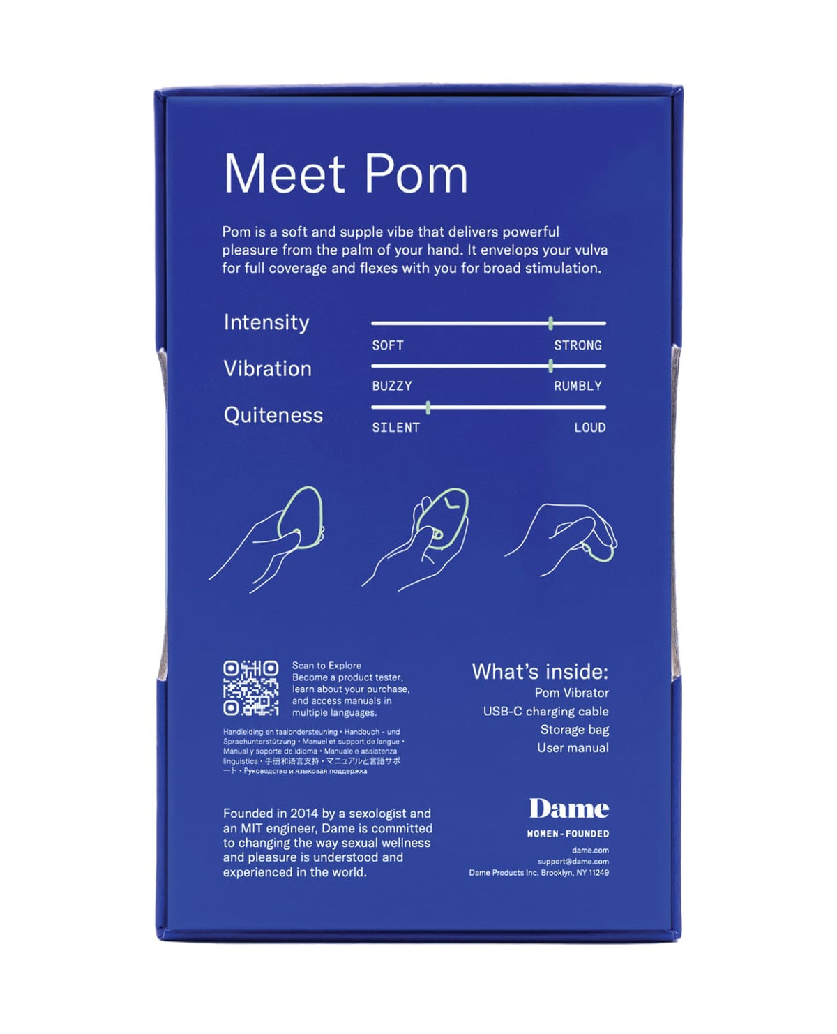 Dame - Pom Flexible Clitoral Vibrator (Blue) DP1011 CherryAffairs