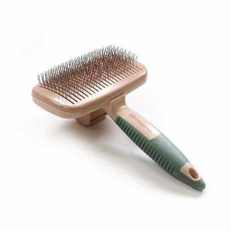 DoggyMan - Hayashi BS Cushion Slicker Brush with Cleaning Function Grooming Pet Brush (Rose Gold) DM1002 CherryAffairs