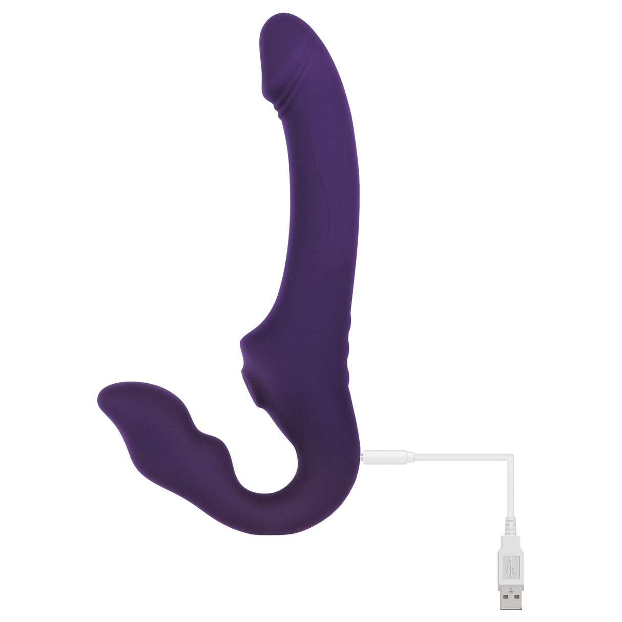 Evolved - 2 Become 1 Remote Tongue Licking Clitoral Air Stimulator Dildo (Purple) EV1091 CherryAffairs