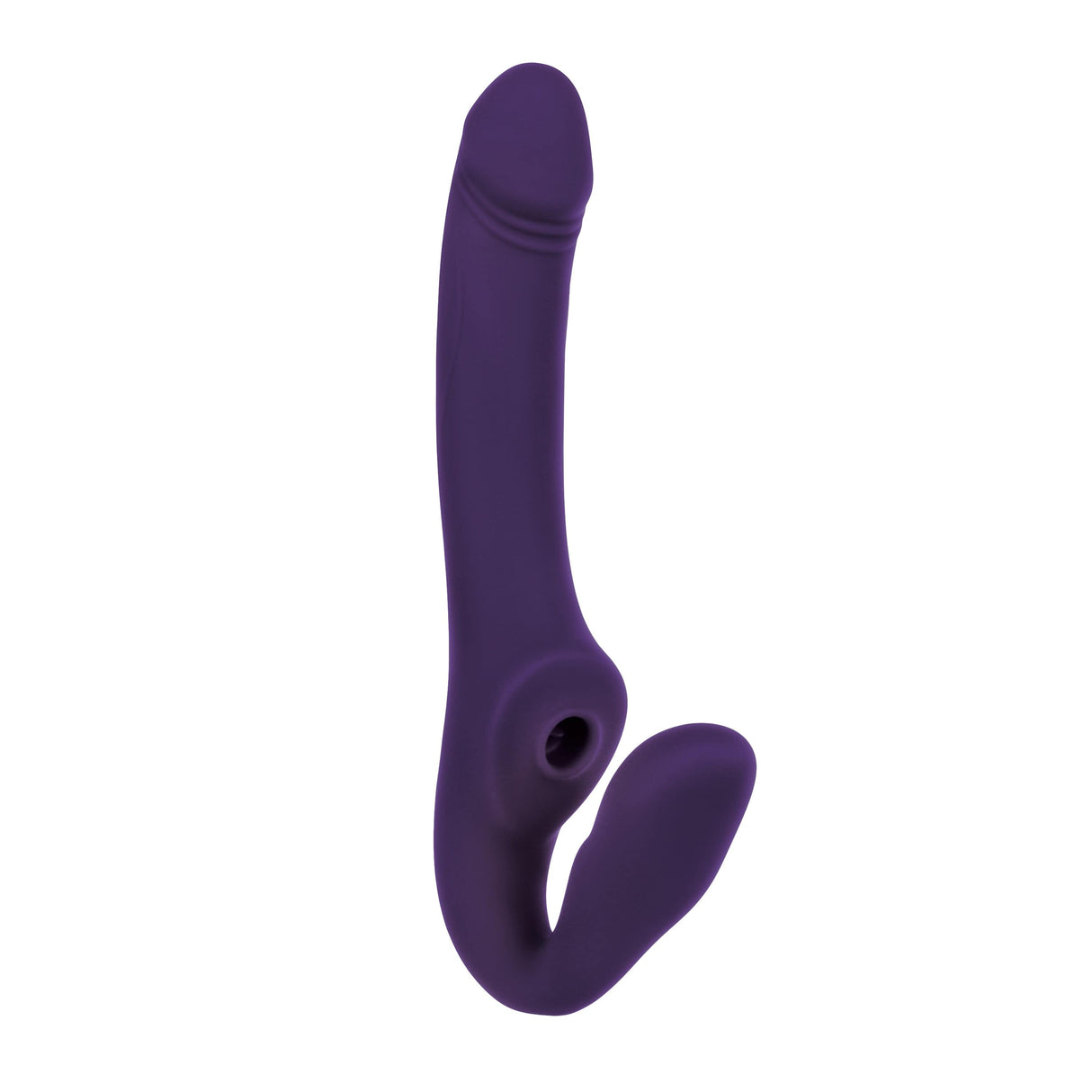 Evolved - 2 Become 1 Remote Tongue Licking Clitoral Air Stimulator Dildo (Purple) EV1091 CherryAffairs