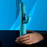 Evolved - Bunny Hop Suction-Base Thrusting Rabbit Vibrator (Blue) EV1215 CherryAffairs