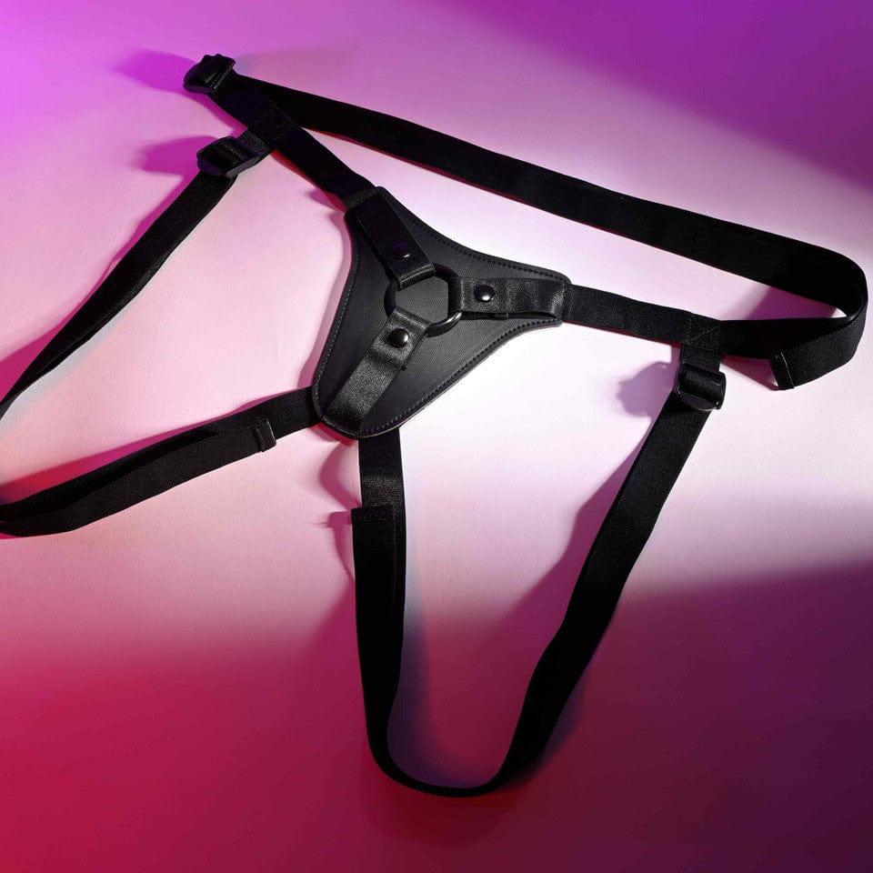 Evolved - Gender X Pleasure Harness Strap On (Black) EV1177 CherryAffairs