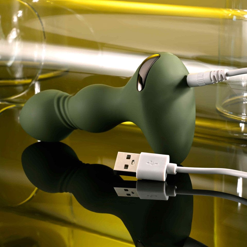 Evolved - Lieutenant Vibrating Anal Plug (Green) EV1181 CherryAffairs