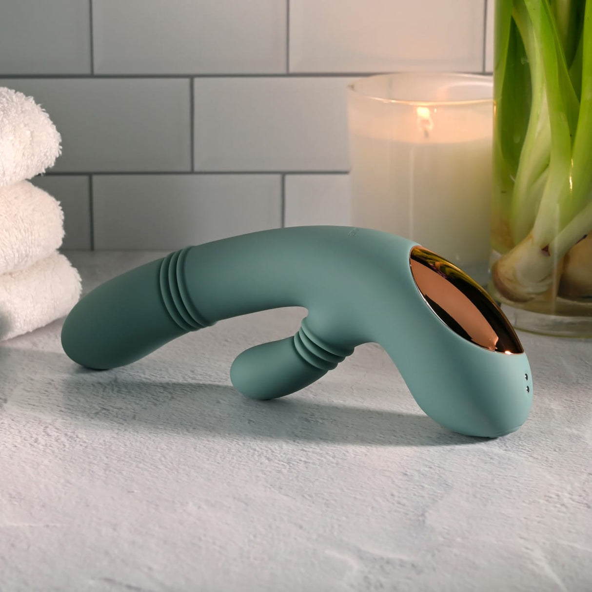 Evolved - Rub Me Tender Rechargeable Rabbit Vibrator (Green) EV1220 CherryAffairs